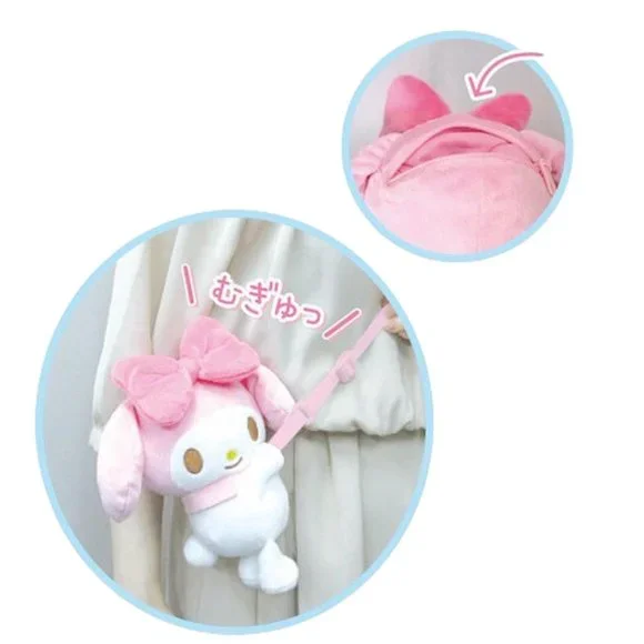 SALE !!Sanrio Bunny  My Melody Soft Plush Shoulder/Crossbody Small Coin Pochette - Picture 5 of 7